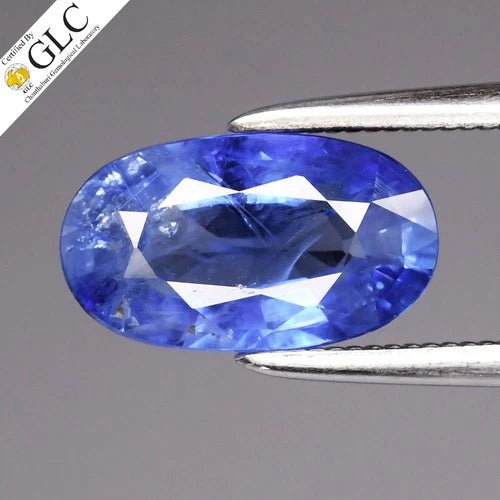 GLC CERTIFIED 1.74ct Oval Natural Blue Sapphire - Heated, Ceylon Gemstone