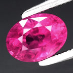 CERTIFICATE Incl.* 1.14ct Oval Natural Purplish Red Ruby Gemstone Africa *Heated