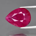 5.67ct 13x9.7mm Pear Purplish Red Ruby Mozambique Gemstone