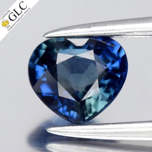 GLC CERTIFIED 0.77ct IF Heart Natural Blue Sapphire - Heated, Africa Gemstone