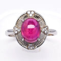 Ruby & Cubic Zirconia Gemstone Fashion Ring in 925 Sterling Silver