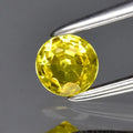 0.28ct 4mm VVS Round Brilliant Greenish Yellow Sapphire Gemstone, Thailand