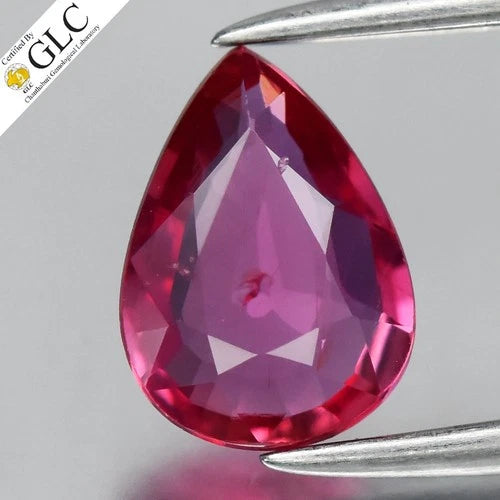 GLC CERTIFIED 0.81ct VVS Pear Natural Pink Sapphire - Unheated Mozambique Gem