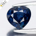 GLC CERTIFIED 0.63ct IF Heart Natural Blue Sapphire - Heated, Africa Gemstone
