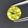 0.31ct 4mm Round Brilliant Greenish Yellow Sapphire Gemstone, Thailand