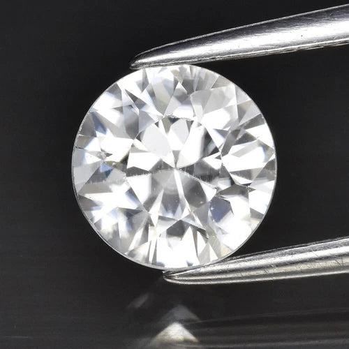 1.35ct 6.5mm VVS Round Brilliant Natural Gentle Heat White Zircon, Africa