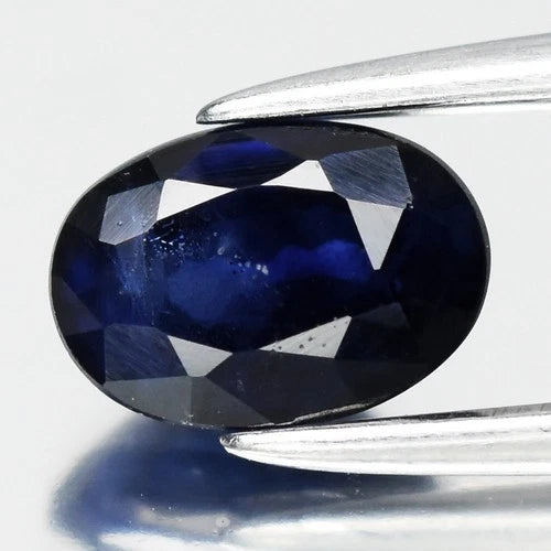 0.72ct 6x4.2mm Oval Deep Blue Sapphire - Ceylon Gemstone