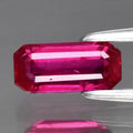 0.90ct 7.3x3.4mm Octagon Natural Pinkish Red Ruby Mozambique, Gemstone