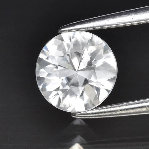 1.06ct 6mm VVS Round Brilliant Natural Gentle Heat White Zircon, Africa
