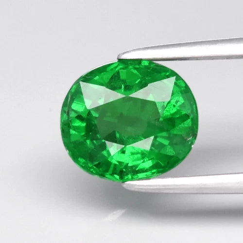 1.56ct 7x6.3mm Oval Natural Green Tsavorite Garnet, Tanzania