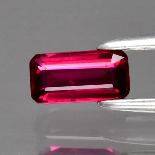 0.39ct 5.8x3mm Octagon Natural Purplish Red Ruby Gemstone Unheated Mozambique
