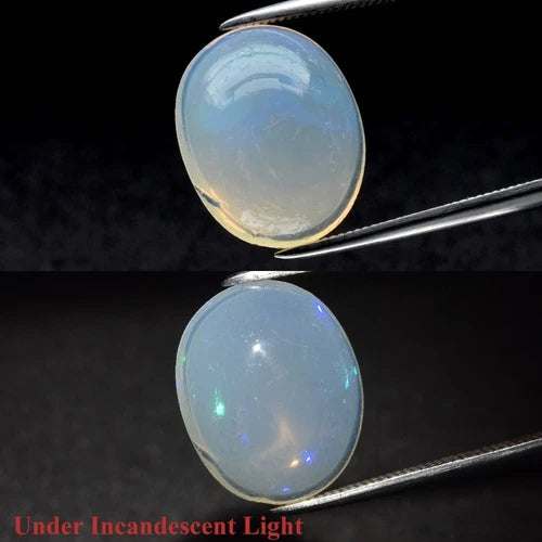 3.84ct 13.5x11mm Oval Cab Natural Play-of-Color Crystal Opal Gemstone Ethiopia