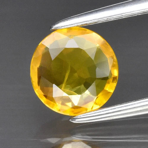 0.72ct 5.5mm VS Round Yellow Sapphire Gemstone, Thailand