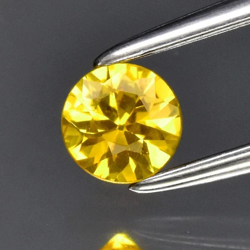 0.28ct 4mm VS Round Brilliant Yellow Sapphire Gemstone, Thailand