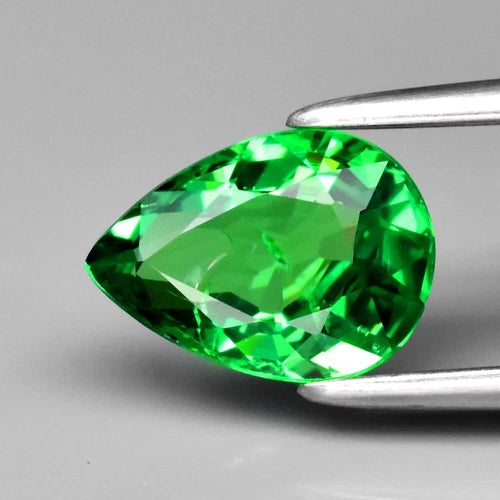 0.94ct 7.6x5.5mm Pear Natural Shocking Green Tsavorite Garnet, Tanzania