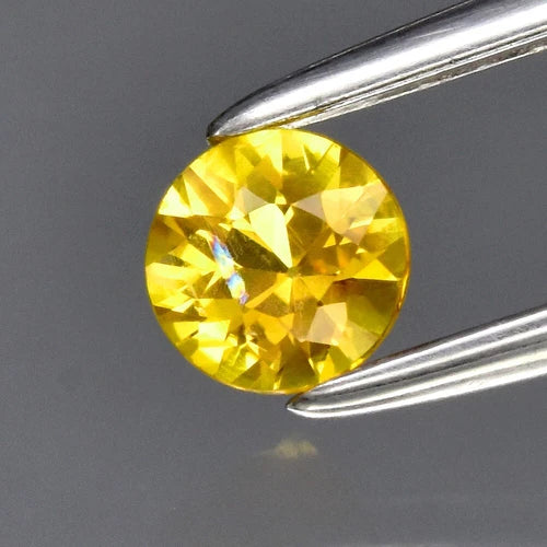 0.27ct 3.7mm VS Round Brilliant Yellow Sapphire Gemstone, Thailand