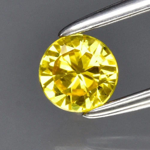 0.24ct 3.8mm VS Round Brilliant Yellow Sapphire Gemstone, Thailand