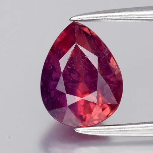 1.82ct 7.8x6mm Pear Natural Pink Purple Sapphire - Unheated, Tanzania Gem
