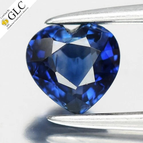 GLC CERTIFIED 0.65ct VS Heart Natural Blue Sapphire - Unheated, Africa Gem