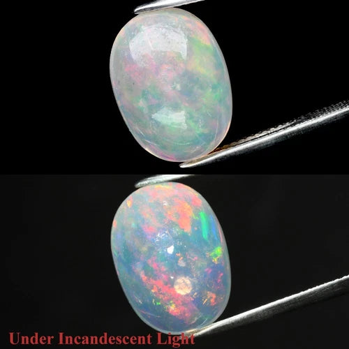6.91ct 16.2x12mm Oval Cab Natural Play-of-Color Crystal Opal Gemstone Ethiopia