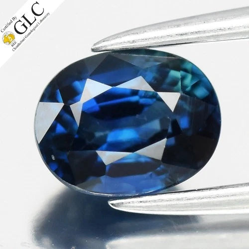 GLC CERTIFIED 0.85ct VS Oval Natural Blue Sapphire - Unheated, Africa Gemstone
