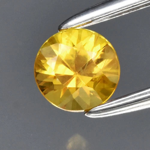 0.31ct 4mm Round Brilliant Yellow Sapphire Gemstone, Thailand