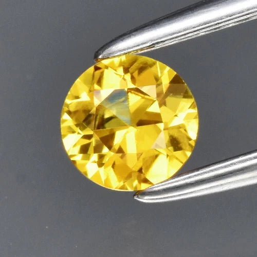 0.26ct 4mm VS Round Brilliant Yellow Sapphire Gemstone Thailand, Good Color!