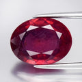 5.75ct 11.7x9mm Oval Purplish Red Ruby - Heated Glass Filled, Africa Gemstone