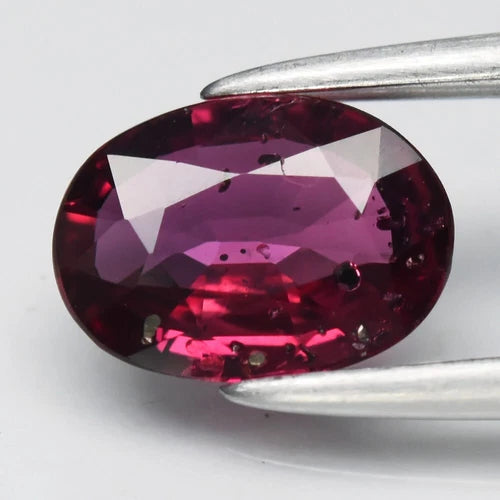 0.83ct 7x5mm Oval Purplish Red Ruby - Unheated Madagascar Gemstone
