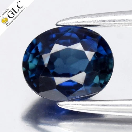 GLC CERTIFIED 0.68ct VVS Oval Natural Blue Sapphire - Heated, Africa Gemstone