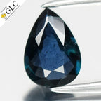 GLC CERTIFIED 0.67ct Pear Natural Blue Sapphire - Heated, Africa Gemstone