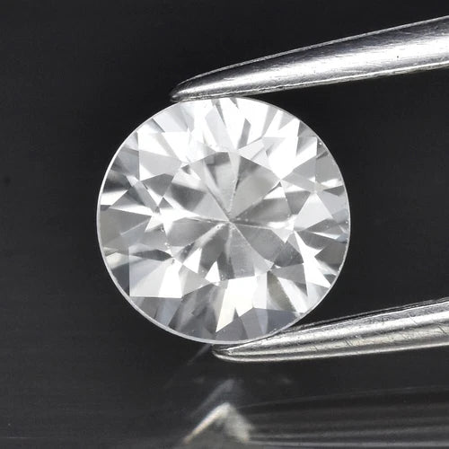 1.16ct 6mm VVS Round Brilliant Natural Gentle Heat White Zircon, Africa
