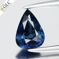 GLC CERTIFIED 0.61ct VVS Pear Natural Blue Sapphire - Heated, Africa Gemstone