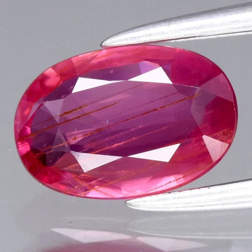CERTIFICATE Incl.* 1.06ct Oval Natural Unheated Purplish Red Ruby, Mozambique