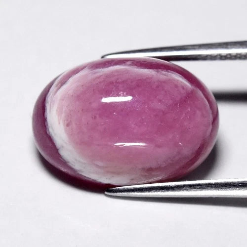 13.96ct Oval Cabochon Purplish Red Ruby - Heated Glass Filled, Africa Gemstone