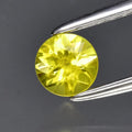 0.34ct 4mm Round Brilliant Greenish Yellow Sapphire Gemstone, Thailand