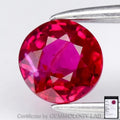 CERTIFIED 0.51ct Round Natural Red Ruby - Heated, Mozambique Gemstone