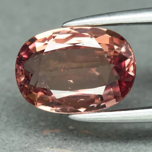 1.23ct 7.8x5.5mm Oval Natural Orangish Pink Sapphire Gemstone Africa *Heated