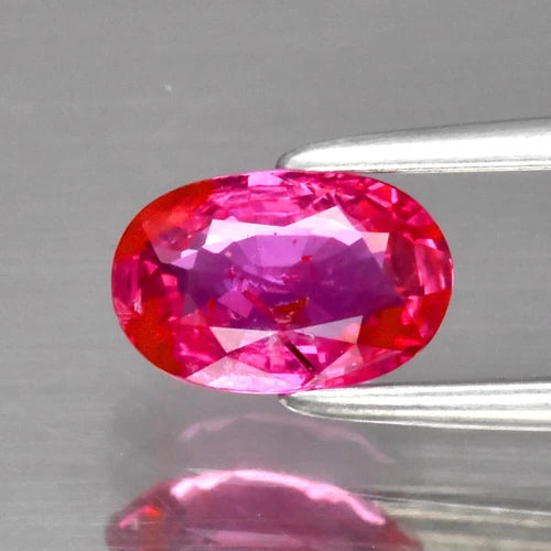0.66ct 6.6x4.3mm Oval Natural Pinkish Red Ruby Gemstone Unheated Mozambique