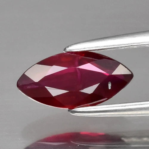 0.61ct 7.7x4mm Marquise Purplish Red Ruby, Mozambique Gemstone