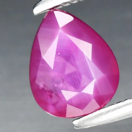 0.81ct 6.5x5.3mm Pear Natural Unheated Pinkish Red Ruby Gemstone, Mozambique