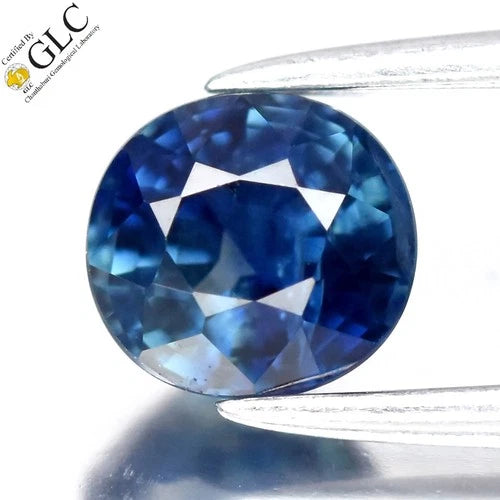 GLC CERTIFIED 0.84ct VVS Oval Natural Blue Sapphire - Heated, Africa Gemstone
