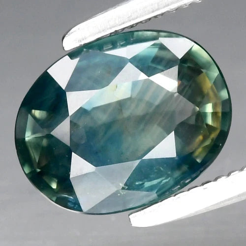 1.38ct 7.7x6mm Oval Unheated Green-Blue Sapphire Gemstone, Australia