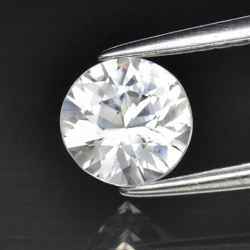1.10ct 6mm VVS Round Brilliant Natural Gentle Heat White Zircon, Africa