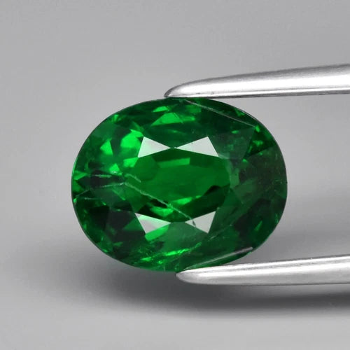 1.72ct 7.7x6.3mm Oval Natural Shamrock Green Color Tsavorite Garnet, Tanzania