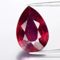 5.72ct 12.5x8.7mm Pear Natural Rich Red Ruby - Heated Glass Filled, Africa Gem