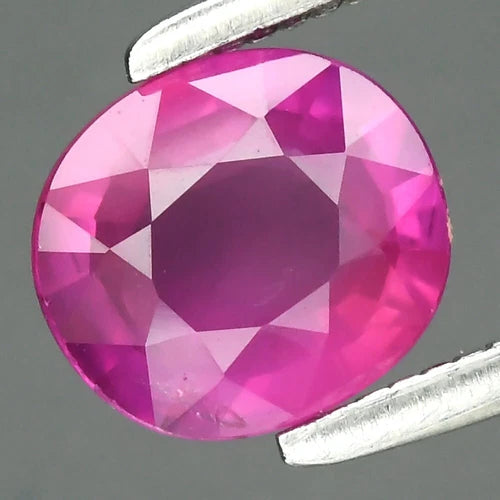 0.75ct 6x5.3mm Oval Unheated Pinkish Red Ruby Gemstone, Africa