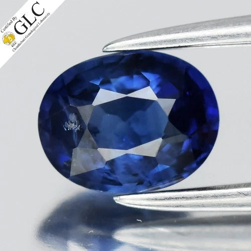 GLC CERTIFIED 0.83ct VS Oval Natural Blue Sapphire - Heated, Africa Gemstone