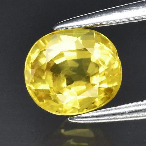0.96ct 5.5x5mm VS Oval Yellow Sapphire Gemstone Thailand Stunning!