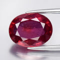 4.55ct 10.8x8.3mm Oval Purplish Red Ruby - Heated Glass Filled, Africa Gem